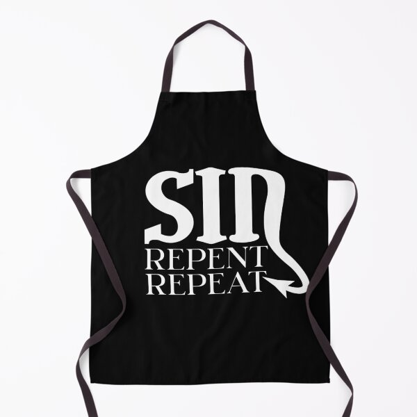 Item preview, SIN REPENT REPEAT - wicked design in white for those who love the naughty side of life designed and sold by MintGubbins.