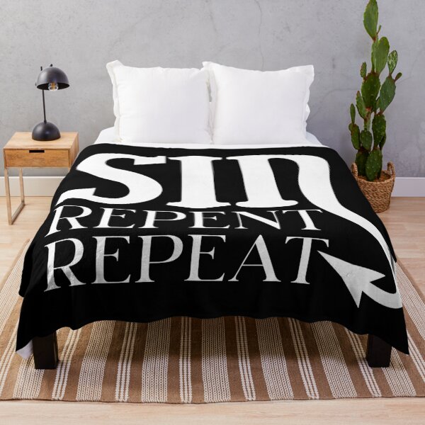 Item preview, SIN REPENT REPEAT - wicked design in white for those who love the naughty side of life designed and sold by MintGubbins.