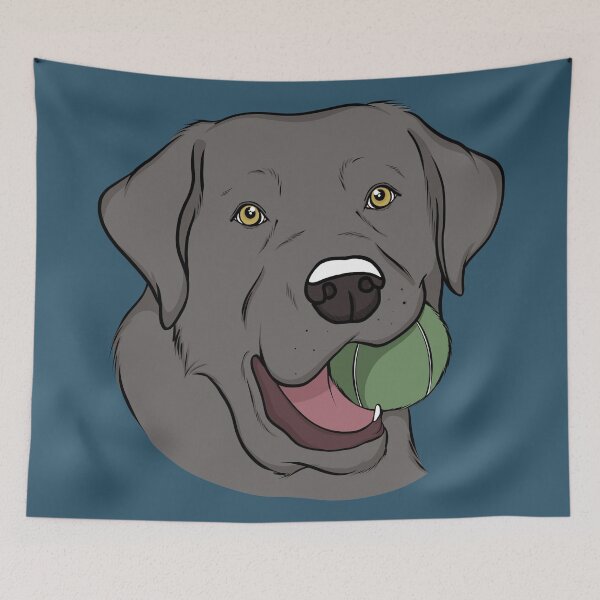 Item preview, Silver Labrador with Ball  designed and sold by rmcbuckeye.