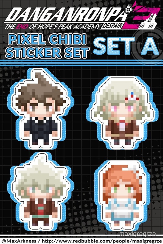 "Danganronpa 3 Despair Pixel Chibi Stickers - Set A" by maxigregrze