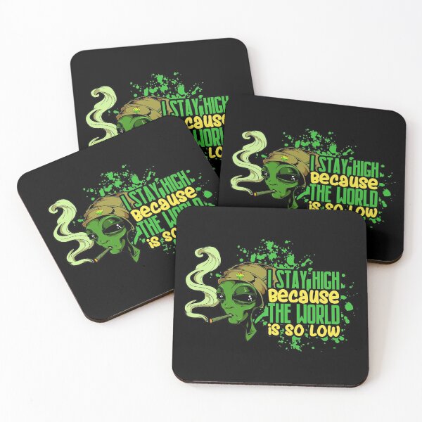 Item preview, I Stay High Joint Smoking ALIEN - Cannabis Marijuana Weed Graphic DESIGN designed and sold by CannaCreative.