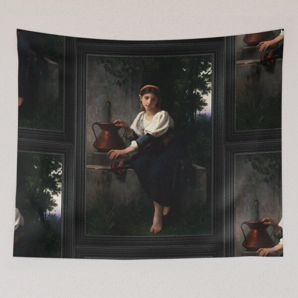 Item preview, Young Girl Gathering Water At The Fountain by Elizabeth Gardner Classical Art Xzendor7 Old Masters Reproductions designed and sold by Xzendor7 Digital Art Creations.