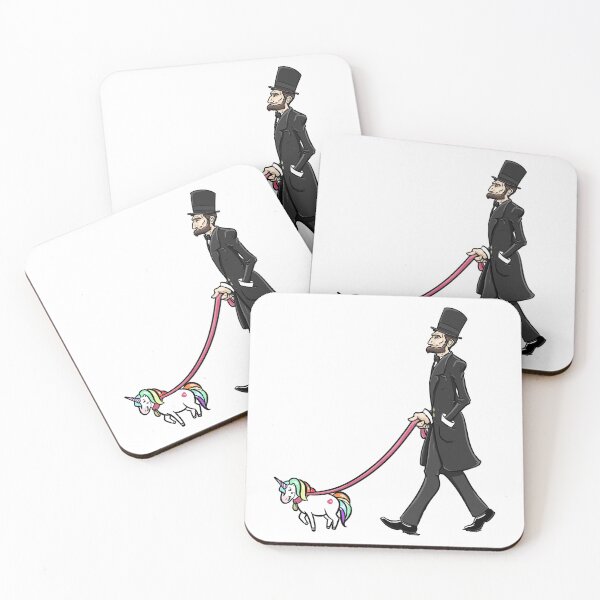Item preview, Abraham Lincoln Walking a Unicorn Abe Funny Novelty designed and sold by CynFabbCrafts.