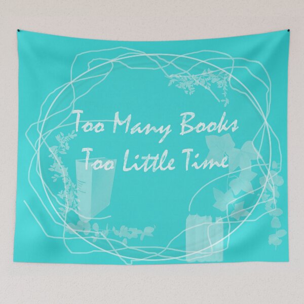 Item preview, Too Many Books, Too Little Time Leaf Crown - Bookworm & # 39; s Favorite Saying / World Book Day - Whimsical Light Turquoise Blue Color (English) designed and sold by sthNnth.
