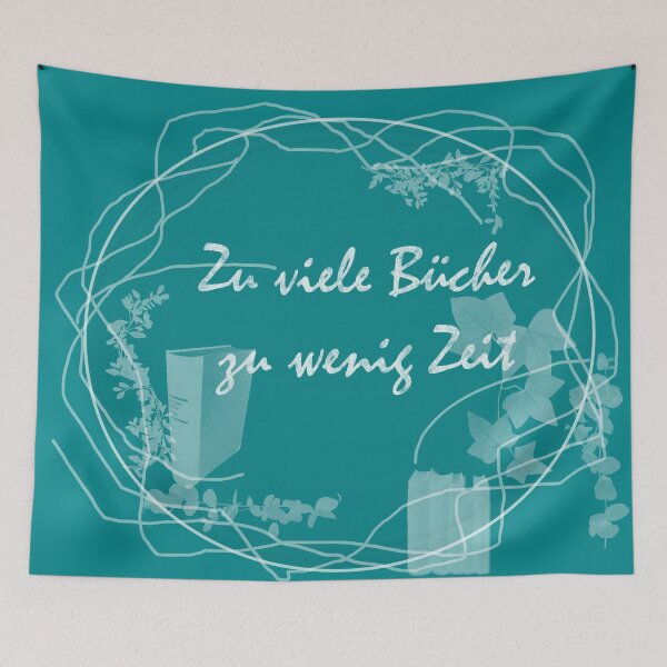 Item preview, Too Many Books, Too Little Time - Bookworms' Favorite Saying on Chalkboard - Calming Dark Turquoise Blue Color (Deutsch)) designed and sold by sthNnth.