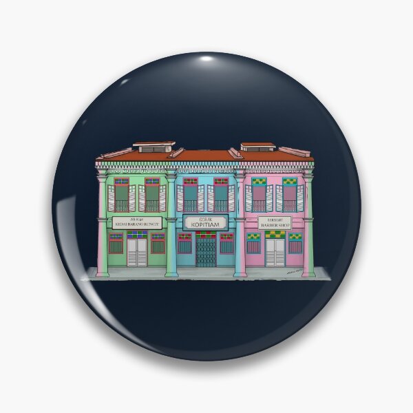 Item preview, PERANAKAN SHOPHOUSE Navy designed and sold by designsMM.