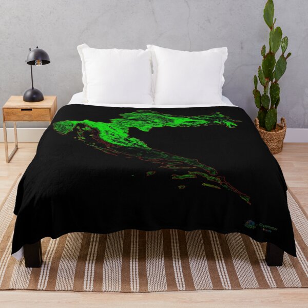 Item preview, Croatia Forest Cover Map with Black Background designed and sold by GrasshopperGeo.