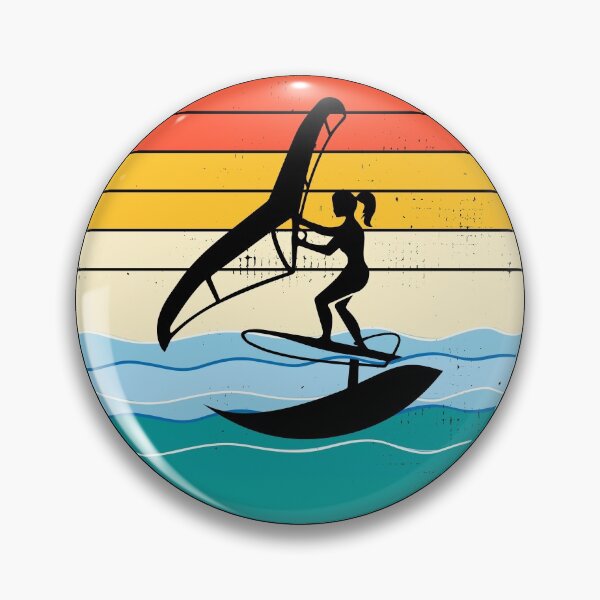 Item preview, Wing Foiling Surfing Vintage Retro Sunset designed and sold by CuteDesigns1.