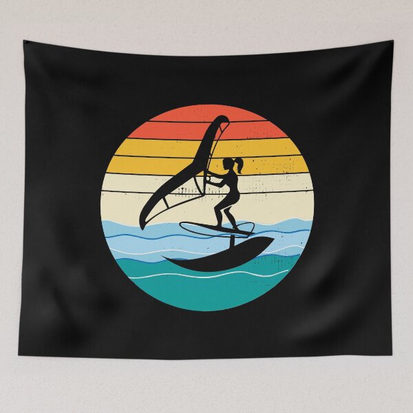 Item preview, Wing Foiling Surfing Vintage Retro Sunset designed and sold by CuteDesigns1.