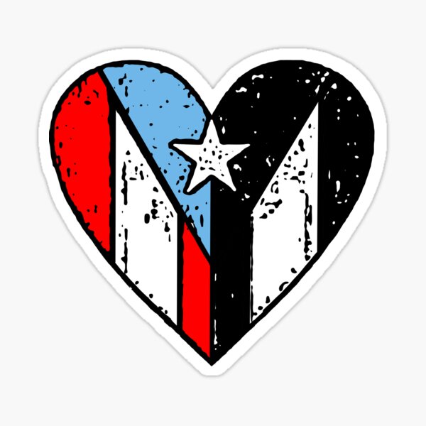 Puerto Rico Flag Heart' Sticker