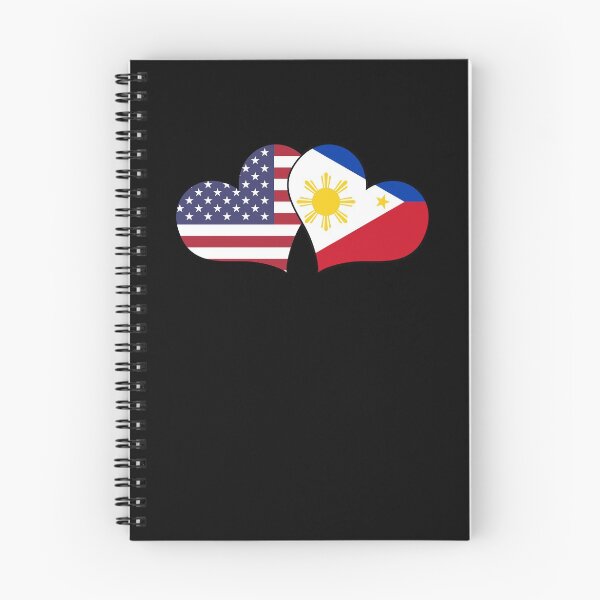 Item preview, Two Hearts Filipino American Flags Lovers Pilipinas USA designed and sold by Nessshirts.