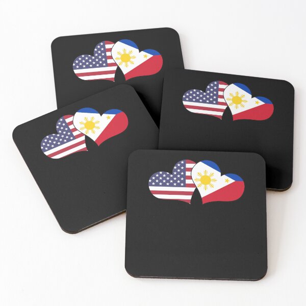 Item preview, Two Hearts Filipino American Flags Lovers Pilipinas USA designed and sold by Nessshirts.