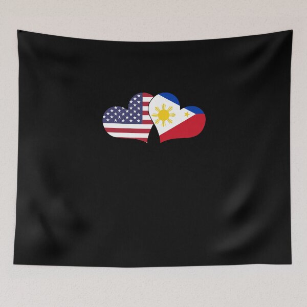 Item preview, Two Hearts Filipino American Flags Lovers Pilipinas USA designed and sold by Nessshirts.
