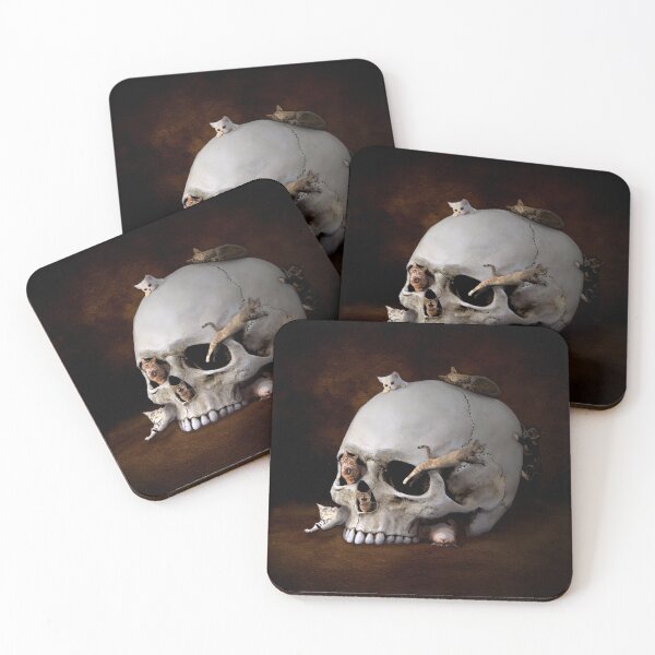 Item preview, Skull and Cats - Digital Collage designed and sold by DoggoTankDesign.