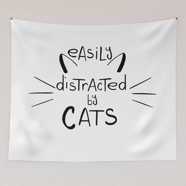 Item preview, easily distracted by cats stickers designed and sold by Artezia.