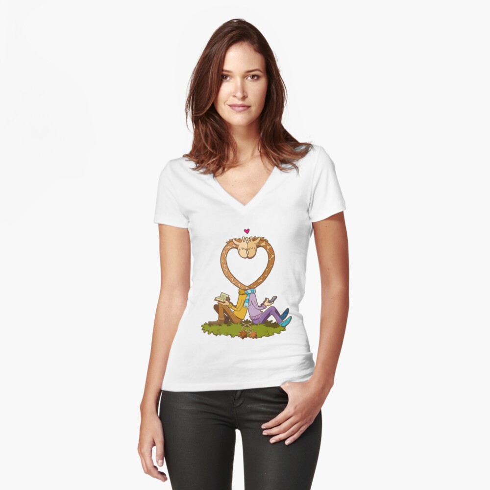 Item preview, Fitted V-Neck T-Shirt designed and sold by pandamis.
