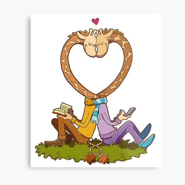 Love Giraffes Metal Print