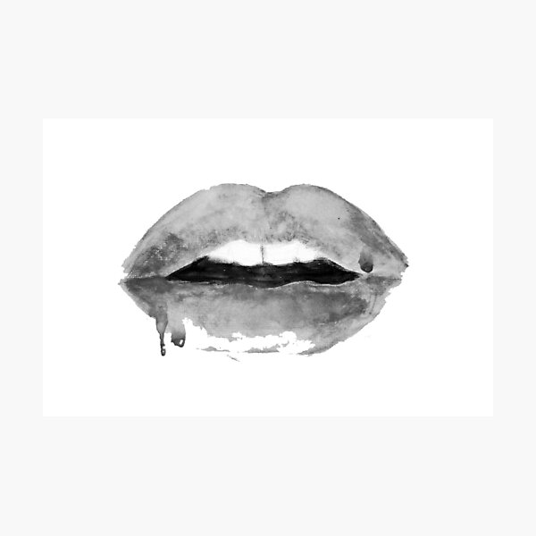 Item preview, Black & white lips designed and sold by Desskoo.