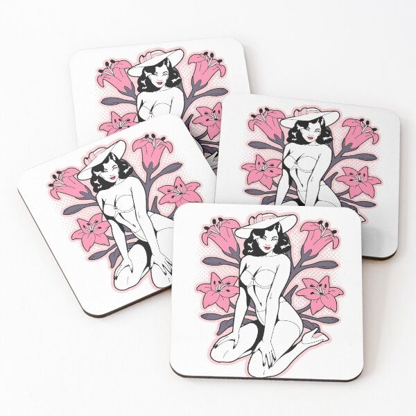 Item preview, Sexi pinup girl flower. Pink lily flower pinup girl designed and sold by AnnaRuz.