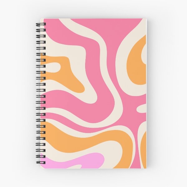 Item preview, Retro Modern Liquid Swirl Abstract Pattern Pink Orange Marigold Cream designed and sold by kierkegaard.