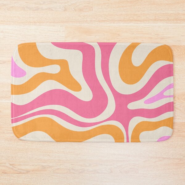 Item preview, Retro Modern Liquid Swirl Abstract Pattern Pink Orange Marigold Cream designed and sold by kierkegaard.