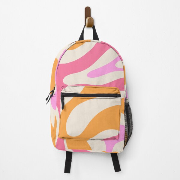 Item preview, Retro Modern Liquid Swirl Abstract Pattern Pink Orange Marigold Cream designed and sold by kierkegaard.