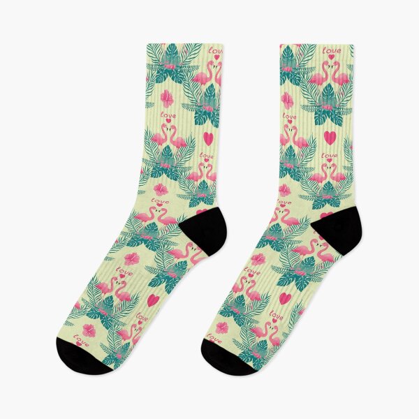 Item preview, Seamless pattern Tropical leaves, monstera leaf  and couple flamingo  designed and sold by Patcha555.