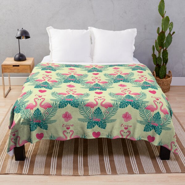 Item preview, Seamless pattern Tropical leaves, monstera leaf  and couple flamingo  designed and sold by Patcha555.
