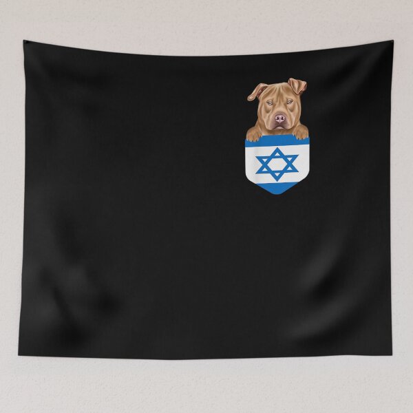 Item preview, Israel Flag Usa Staffordshire Terrier Dog In Pocket Gift  designed and sold by caral8.