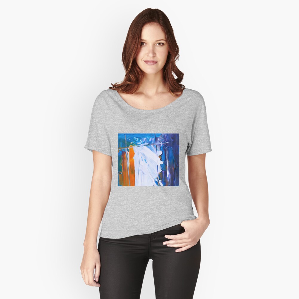 Abstract Painting with White Tendency Relaxed Fit T-Shirt