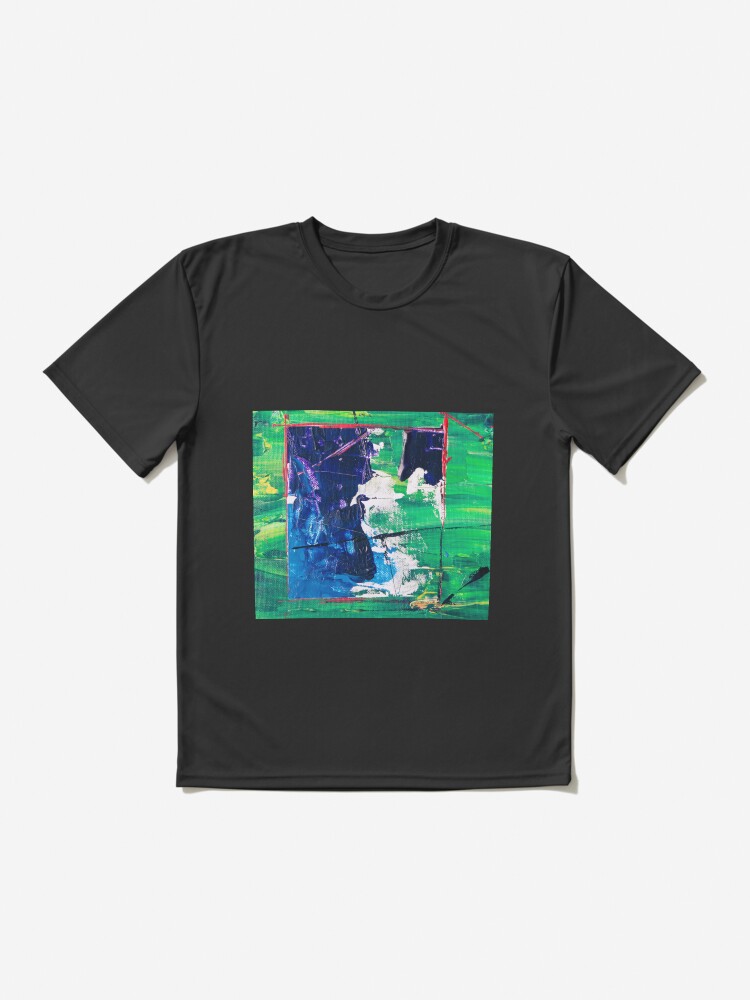 Alternate view of Abstract Painting with Green Tendency Active T-Shirt