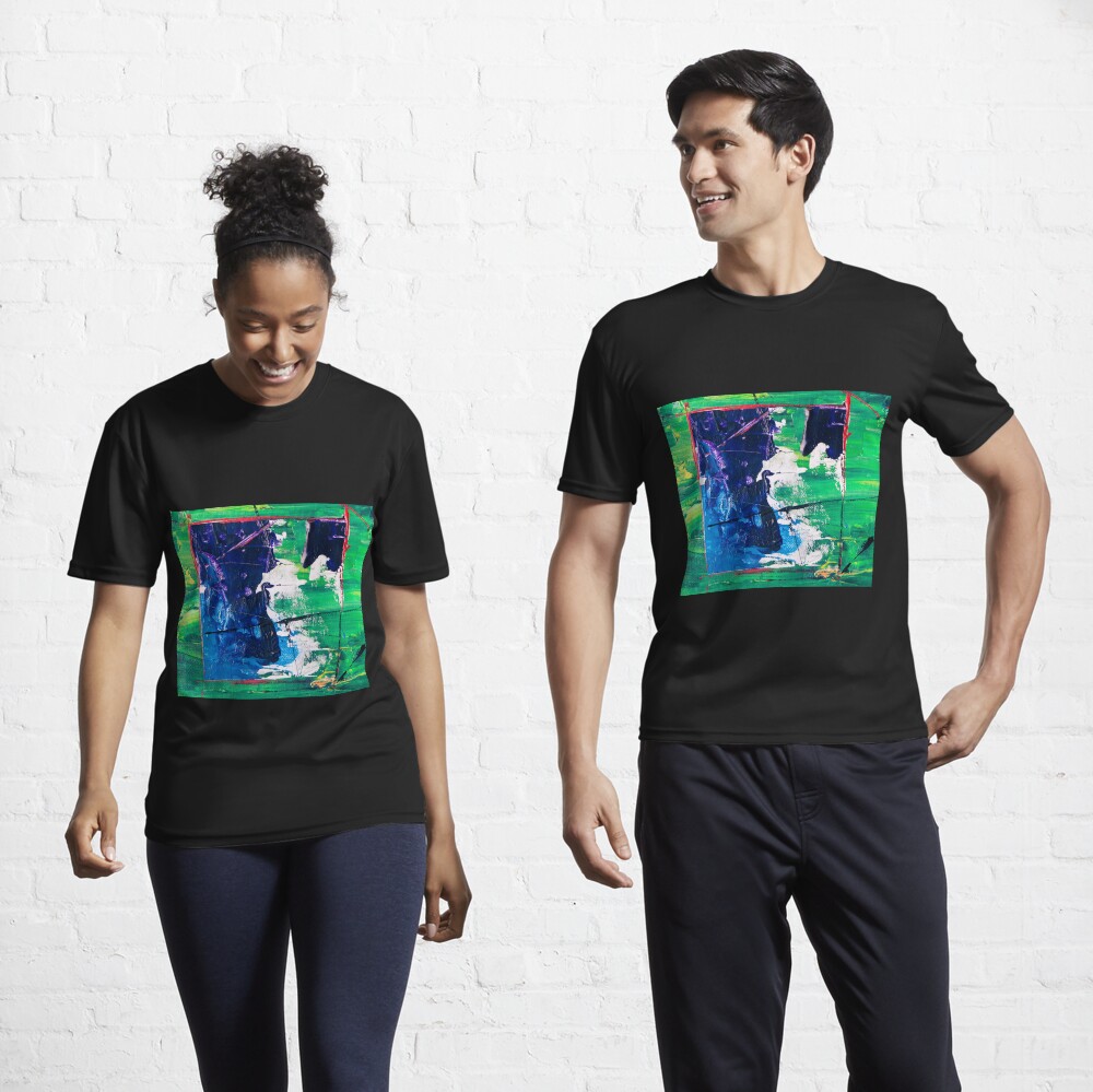 Abstract Painting with Green Tendency Active T-Shirt