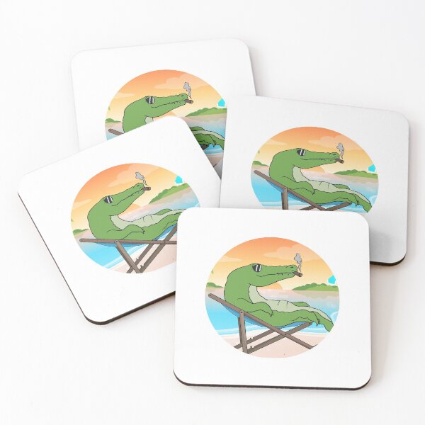 Item preview, Croco escalofriante en la playa con Sunset Comic Style designed and sold by Mesyo.