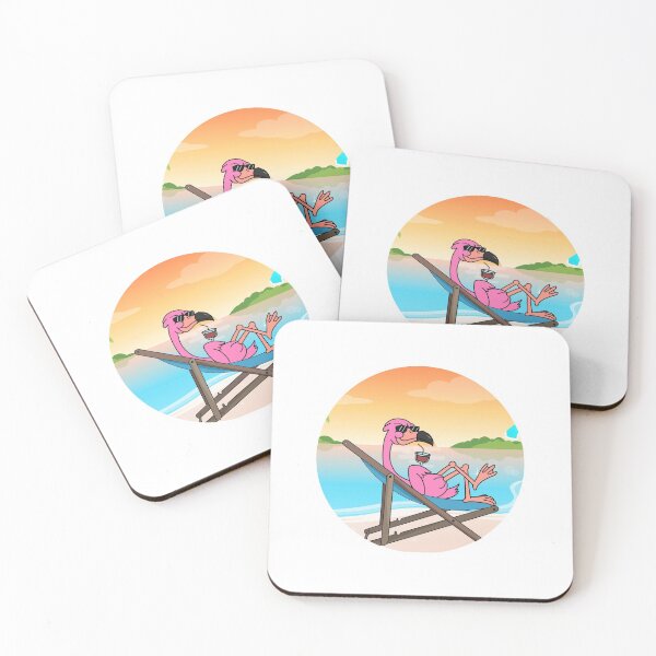 Item preview, Flamingo Chill en la playa con Sunset Comic Style designed and sold by Mesyo.
