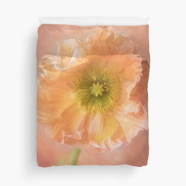Peach Poppy Duvet Cover