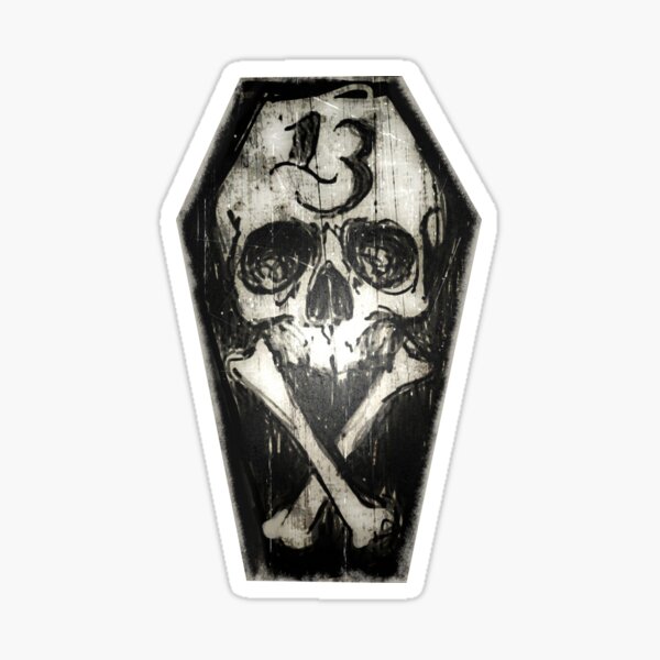 Item preview, Lucky 13 skull and cross bones designed and sold by ShayneoftheDead.