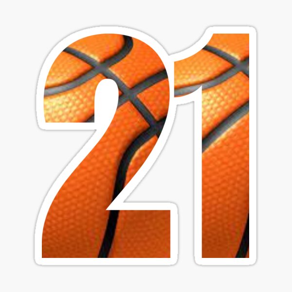 Basketball Number 21 Stickers for Sale