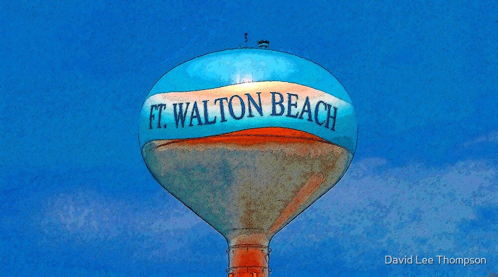"Beach ball water tower FWB Florida" by David Lee Thompson Redbubble
