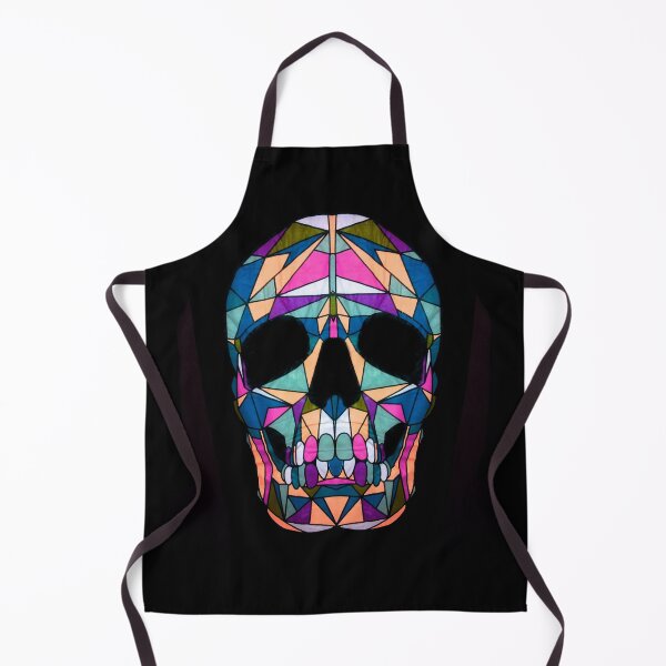 Rainbow Skull Geometric Design Apron
