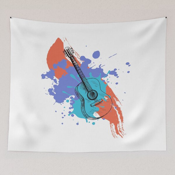 Artikelvorschau, Color Splash Sketch Gitarre entworfen und verkauft von SkySevenDesign.