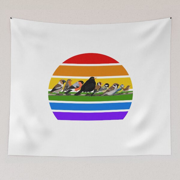 Item preview, Backyard Birds Rainbow Bird Birdlover Birdwatcher Diversity Pride designed and sold by jz-birds.