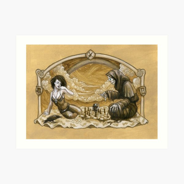 Death plays Death at Chess Art Print