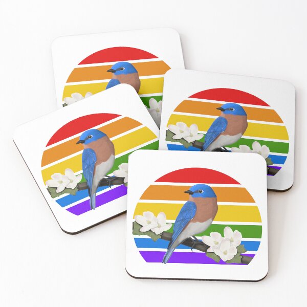 Item preview, Eastern Bluebird Rainbow Bird Birdlover Birdwatcher Diversity Pride designed and sold by jz-birds.