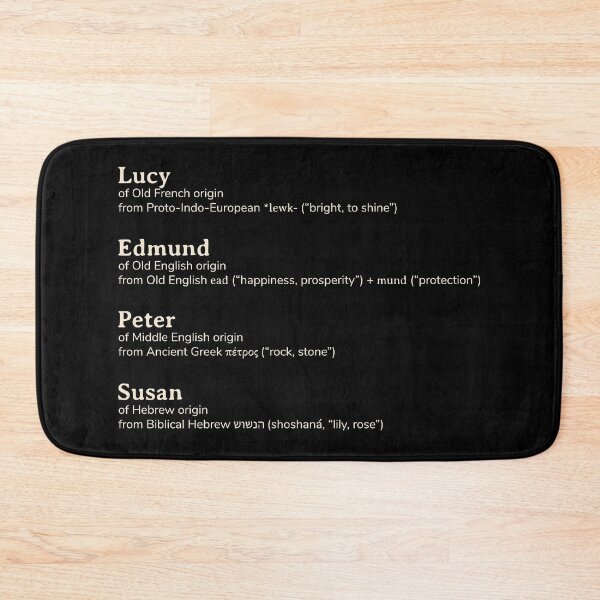 Item preview, Narnia Lucy, Edmund, Peter, Susan names etymology designed and sold by YourNameStory.