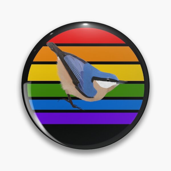 Item preview, Nuthatch Rainbow Bird Birdlover Birdwatcher Diversity Pride designed and sold by jz-birds.