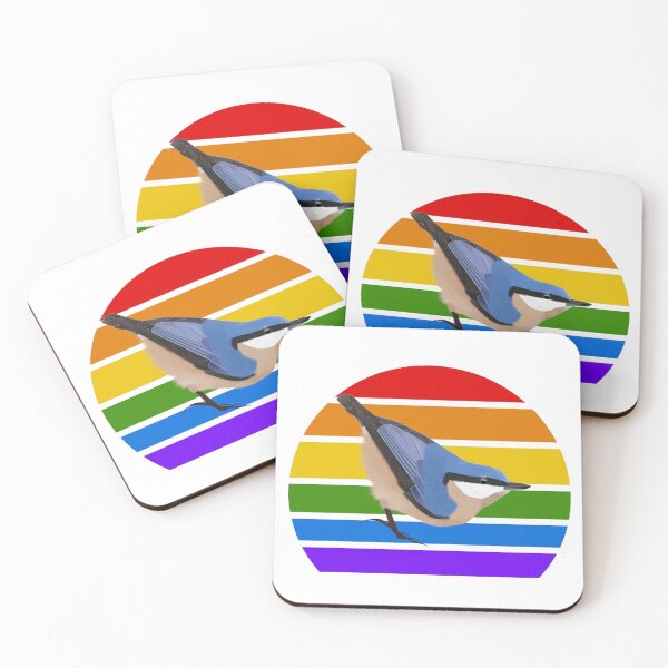 Item preview, Nuthatch Rainbow Bird Birdlover Birdwatcher Diversity Pride designed and sold by jz-birds.
