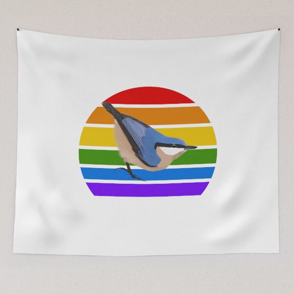 Item preview, Nuthatch Rainbow Bird Birdlover Birdwatcher Diversity Pride designed and sold by jz-birds.