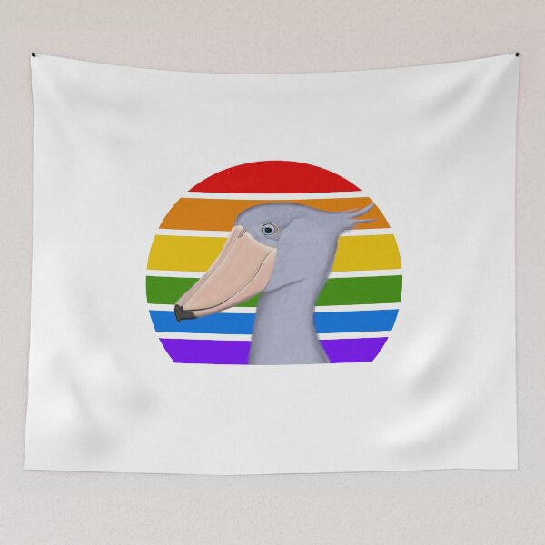 Item preview, Shoebill Rainbow Bird Birdlover Birdwatcher Diversity Pride designed and sold by jz-birds.