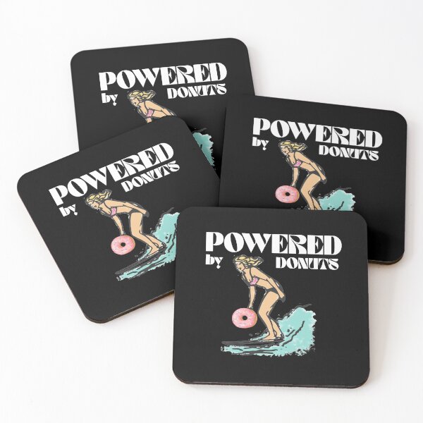 Item preview, Surfing Powered by Donut. Funny Dessert Lover and Surfer Illustration designed and sold by KaylaStudio.