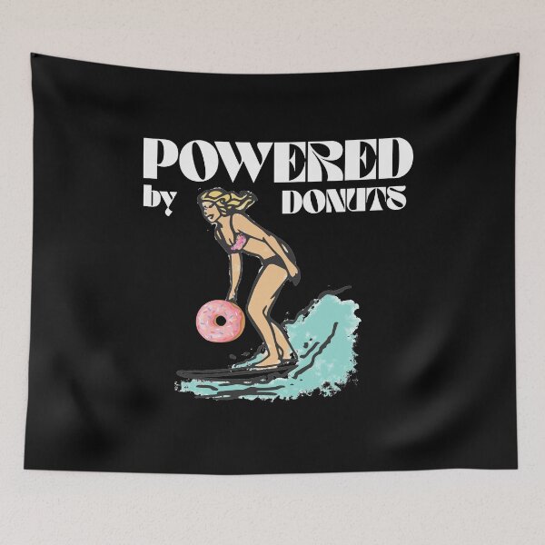 Item preview, Surfing Powered by Donut. Funny Dessert Lover and Surfer Illustration designed and sold by KaylaStudio.